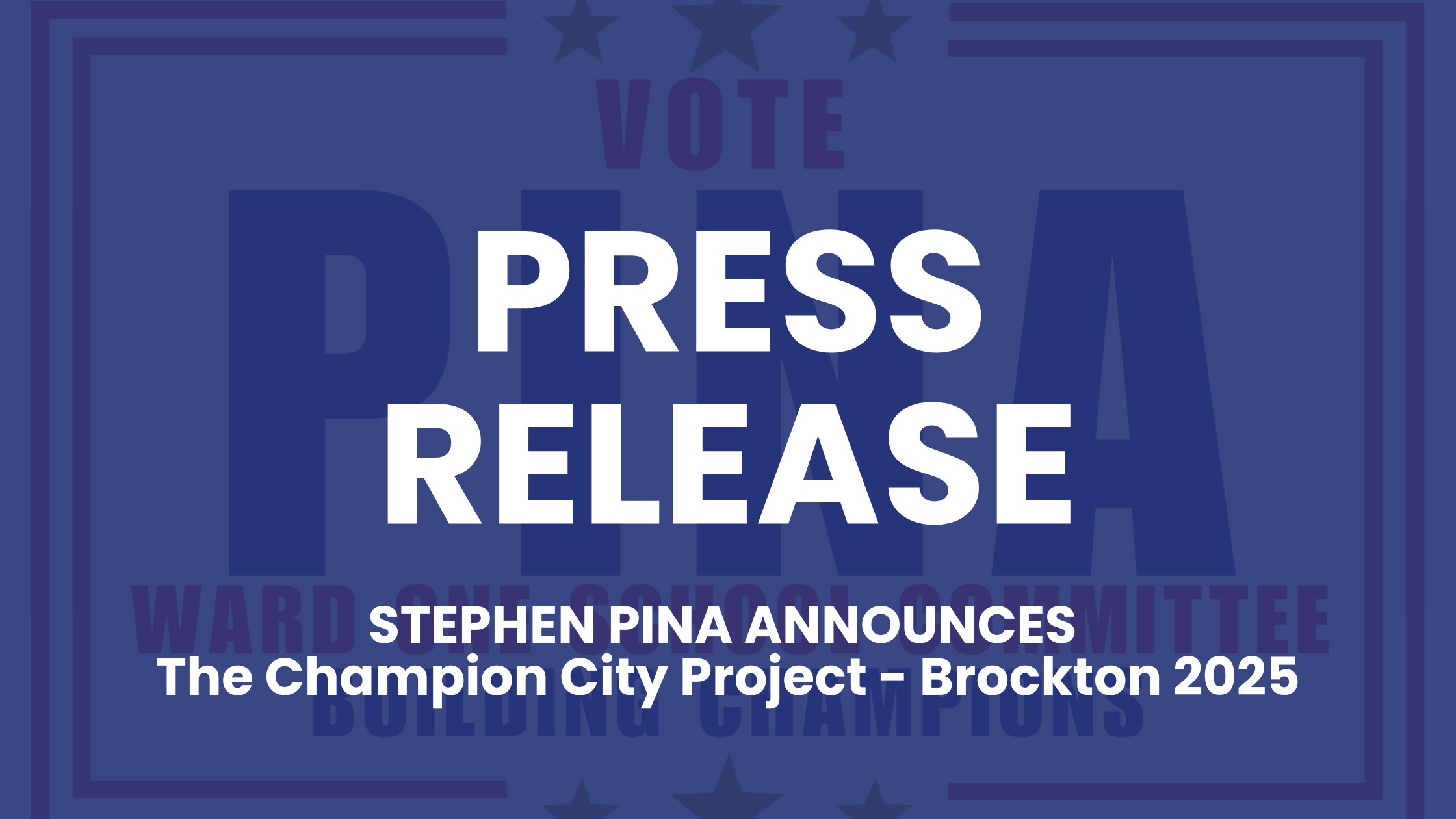 Pina announces the Champion City Project